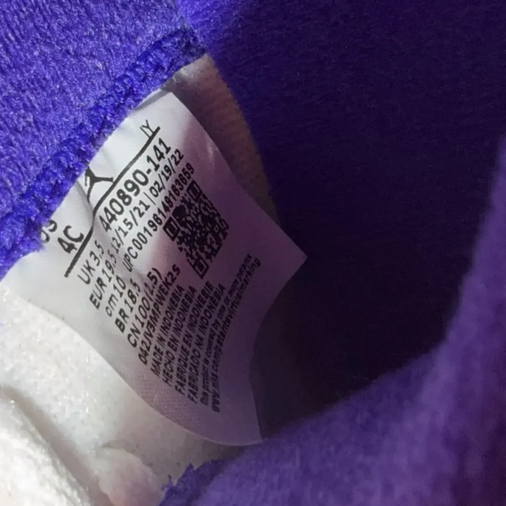 Nike Air Jordan 5 Retro Sneakers Shoe Baby Toddler 4C White Dark Concord Purple